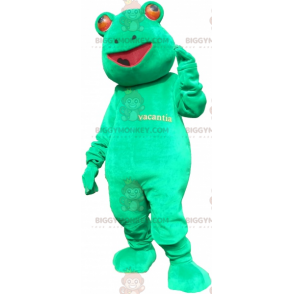 Riesiger lustiger grüner Frosch BIGGYMONKEY™ Maskottchen-Kostüm