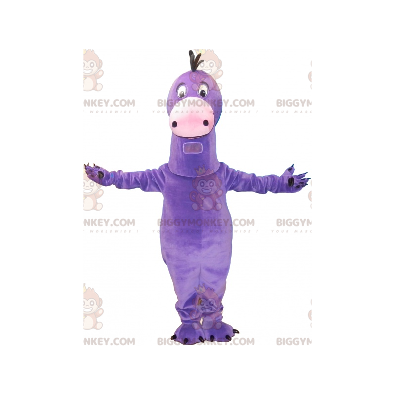 Costume de mascotte BIGGYMONKEY™ de drôle de dinosaure violet