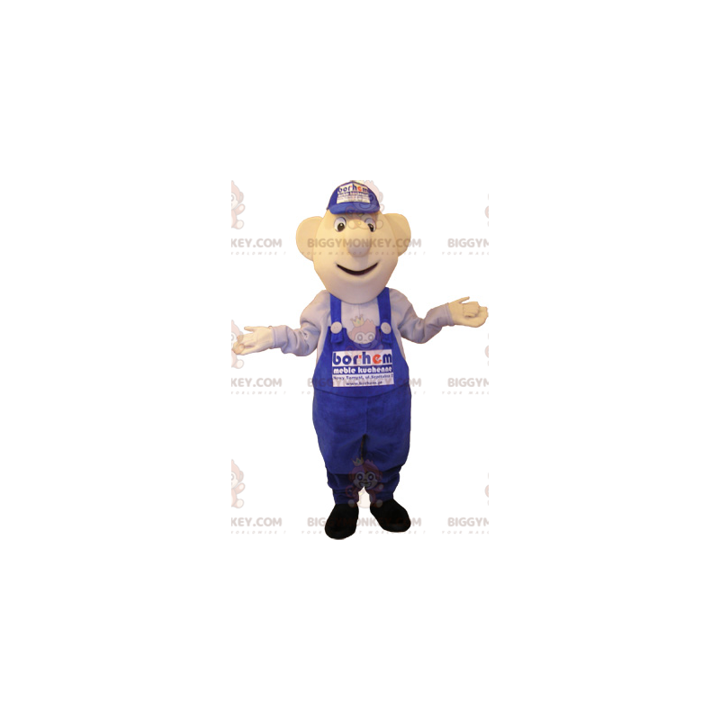 Costume de mascotte BIGGYMONKEY™ de bonhomme en salopette et Costume de mascotte BIGGYMONKEY™ de bonhomme en salopette et