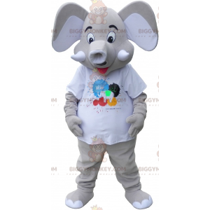 Grote grijze olifant BIGGYMONKEY™ mascottekostuum -