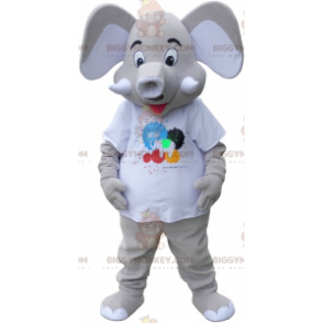Großer grauer Elefant BIGGYMONKEY™ Maskottchen-Kostüm -