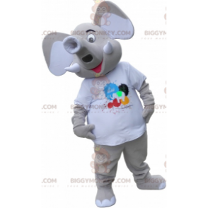 Großer grauer Elefant BIGGYMONKEY™ Maskottchen-Kostüm -