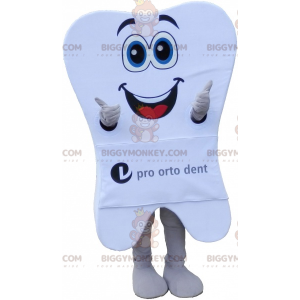 Giant White Tooth BIGGYMONKEY™ Mascot Costume With Big Smile -