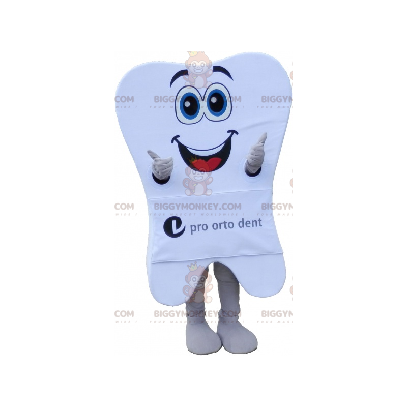 Giant White Tooth BIGGYMONKEY™ maskotdräkt med stort leende - Oklassificerade maskot - BIGGYMONKEY_06400 - BiggyMonkey.com
