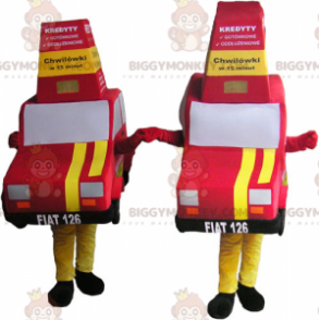 punaista ja keltaista auton maskottia BIGGYMONKEY™s - Luokittelemattomat maskotit - BIGGYMONKEY_06406 - BiggyMonkey.com