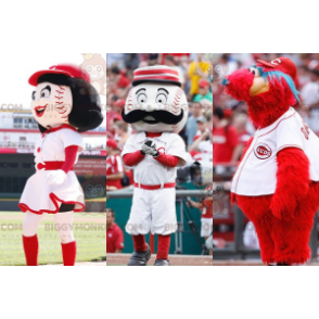 3 BIGGYMONKEY™s mascot: 2 baseballs and a red monster -