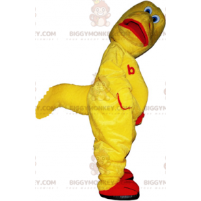 Funny Yellow and Red Dinosaur Creature BIGGYMONKEY™ Mascot