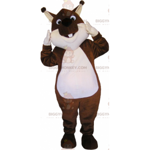 Braun-weißes Eichhörnchen BIGGYMONKEY™ Maskottchen-Kostüm -