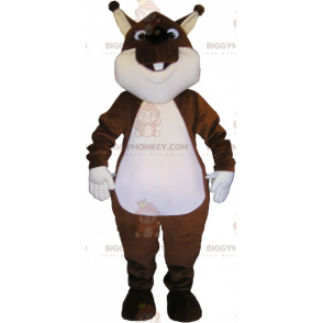 Disfraz de mascota de ardilla marrón y blanca BIGGYMONKEY™ -