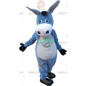Grau-weißes Esel-BIGGYMONKEY™-Maskottchen-Kostüm. Mule