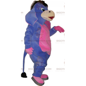 Fioletowo-różowy kostium maskotki Osioł BIGGYMONKEY™. kostium