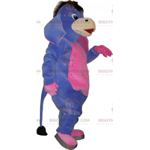 Kostým maskota fialového a růžového osla BIGGYMONKEY™. kostým