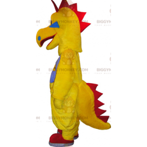 Sjovt gult og rødt dinosaurvæsen BIGGYMONKEY™ maskotkostume - Dinosaurmasker - BIGGYMONKEY_06422 - BiggyMonkey.com