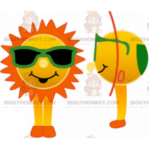 Κοστούμι μασκότ Sun BIGGYMONKEY™ με πράσινα γυαλιά -