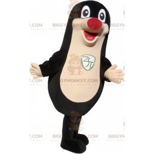 BIGGYMONKEY™ Mascot Costume Plump And Fun Black Seal With A Red