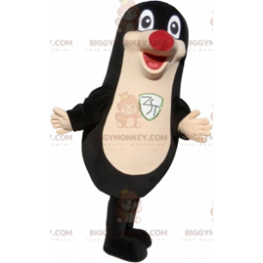 BIGGYMONKEY™ Mascot Costume Plump And Fun Black Seal With A Red