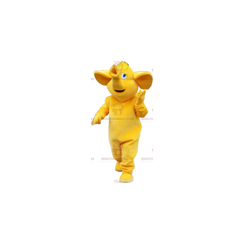 Big All Yellow Elephant BIGGYMONKEY™ maskotdräkt - Elefantmaskoter - BIGGYMONKEY_06431 - BiggyMonkey.com