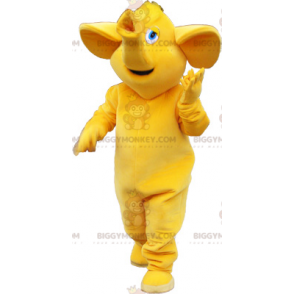 Big All Yellow Elephant BIGGYMONKEY™ maskotdräkt - Elefantmaskoter - BIGGYMONKEY_06431 - BiggyMonkey.com