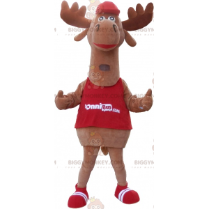 Brown Caribou Moose BIGGYMONKEY™ Mascot Costume. Reindeer