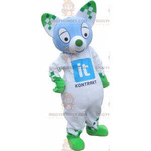 Witte en groene kat met puntige oren BIGGYMONKEY™