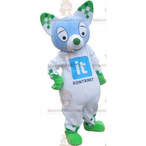 Witte en groene kat met puntige oren BIGGYMONKEY™