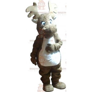 Realistisk brun og hvid Elk BIGGYMONKEY™ maskotkostume - Hjort og doe-maskoter - BIGGYMONKEY_06434 - BiggyMonkey.com