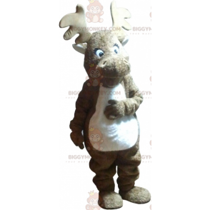 Realistic Brown and White Elk BIGGYMONKEY™ Mascot Costume –