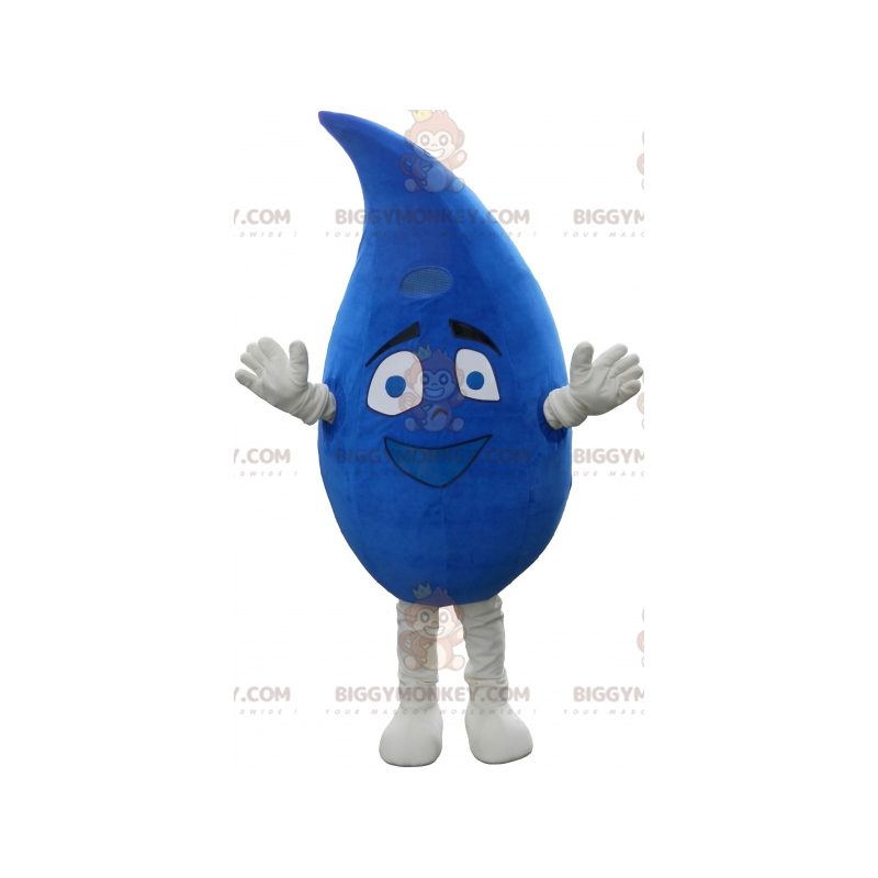 Costume de mascotte BIGGYMONKEY™ de goutte d'eau bleue géante Costume de mascotte BIGGYMONKEY™ de goutte d'eau bleue géante
