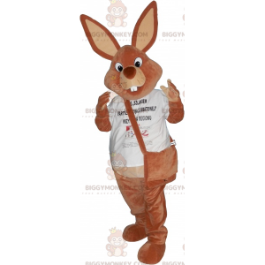 Στολή μασκότ Brown Rabbit BIGGYMONKEY™ με τσαντάκι -