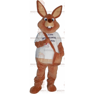 Disfraz de mascota de conejo marrón BIGGYMONKEY™ con cartera -