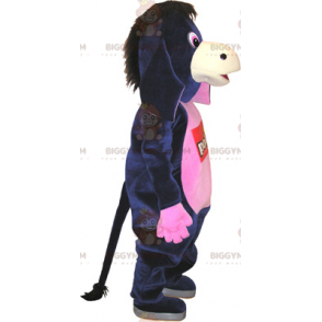 Disfraz de mascota BIGGYMONKEY™ de burro rosa y negro súper divertido - Mascotas de caballo - BiggyMonkey.com