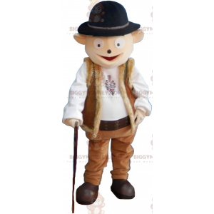 BIGGYMONKEY™ Schneemann-Maskottchen-Kostüm im Schäfer-Outfit