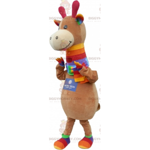 Traje de mascote de dinossauro BIGGYMONKEY™ muito fofo marrom e