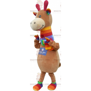 Traje de mascote de dinossauro BIGGYMONKEY™ muito fofo marrom e