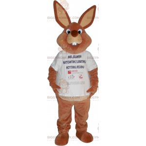 BIGGYMONKEY™ Fat Brown Bunny T-Shirt Mascot Costume -