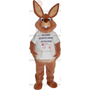 Traje de mascote BIGGYMONKEY™ Coelho marrom gordo –