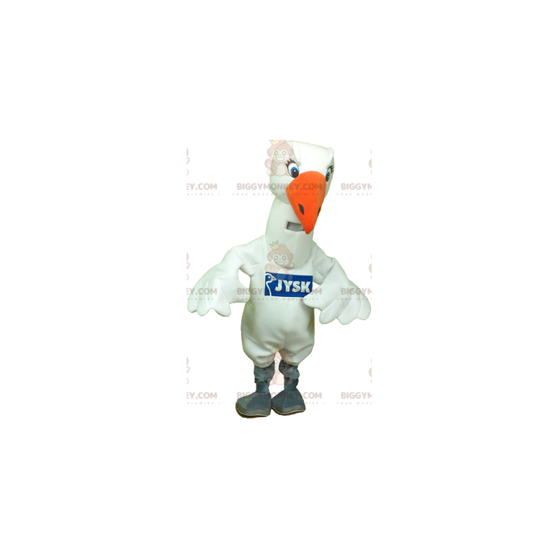 BIGGYMONKEY™ Disfraz de mascota de gaviota blanca y pájaro BIGGYMONKEY™ Disfraz de mascota de gaviota blanca y pájaro