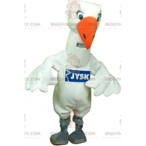 BIGGYMONKEY™ Big White Bird White Seagull maskotkostume - Fuglemaskot - BIGGYMONKEY_06447 - BiggyMonkey.com