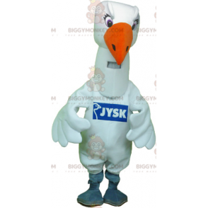 BIGGYMONKEY™ Big White Bird White Seagull maskotkostume - Fuglemaskot - BIGGYMONKEY_06447 - BiggyMonkey.com