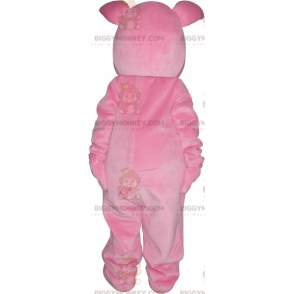 BIGGYMONKEY™ Mascot Costume Pink Pig with Orange Carrot –