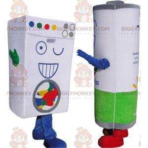2 BIGGYMONKEY™s mascots 1 laundry-type cardboard brick and 1