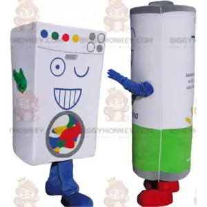 2 maskoti BIGGYMONKEY™ 1 kartonová kostka na prádlo a 1 obří