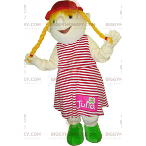 Kleines blondes Mädchen BIGGYMONKEY™ Maskottchenkostüm.