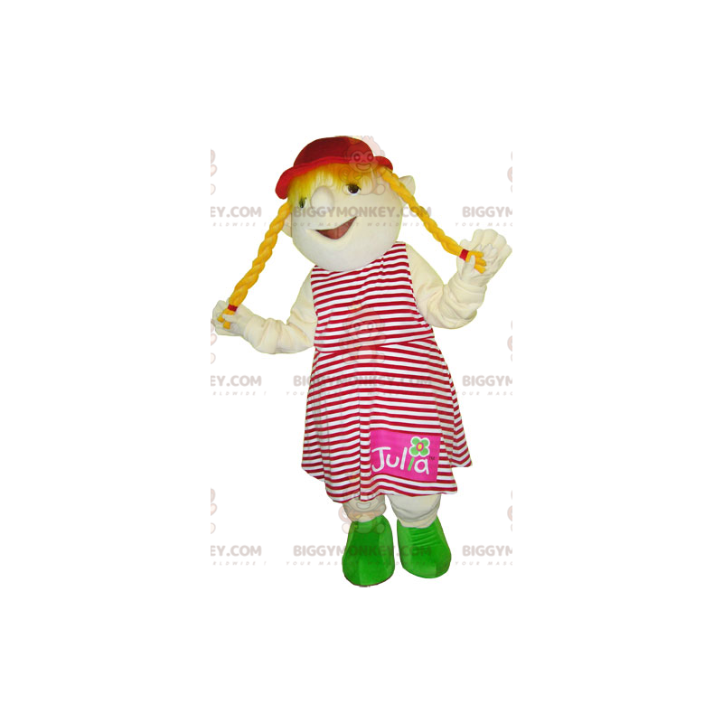 Disfraz de mascota Little Blonde Girl BIGGYMONKEY™. Disfraz de Disfraz de mascota Little Blonde Girl BIGGYMONKEY™. Disfraz de
