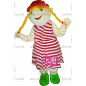 Liten blond flicka BIGGYMONKEY™ maskotdräkt. BIGGYMONKEY™