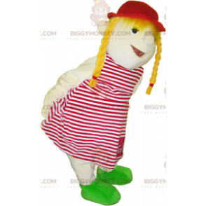 Liten blond flicka BIGGYMONKEY™ maskotdräkt. BIGGYMONKEY™