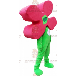 BIGGYMONKEY™ Maskottchenkostüm Grüner Mann mit Blumenkopf -