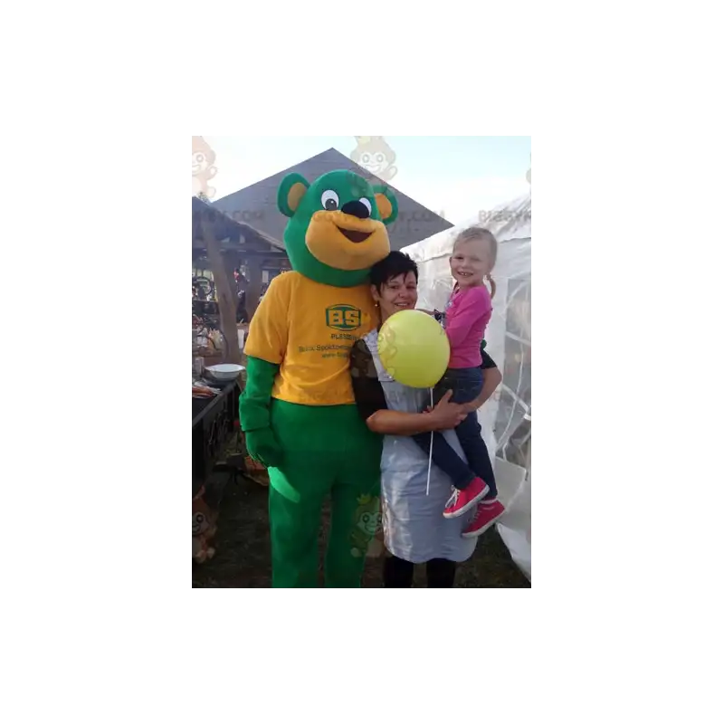 Giant Green and Yellow Teddy BIGGYMONKEY™ Mascot Costume – Giant Green and Yellow Teddy BIGGYMONKEY™ Mascot Costume –