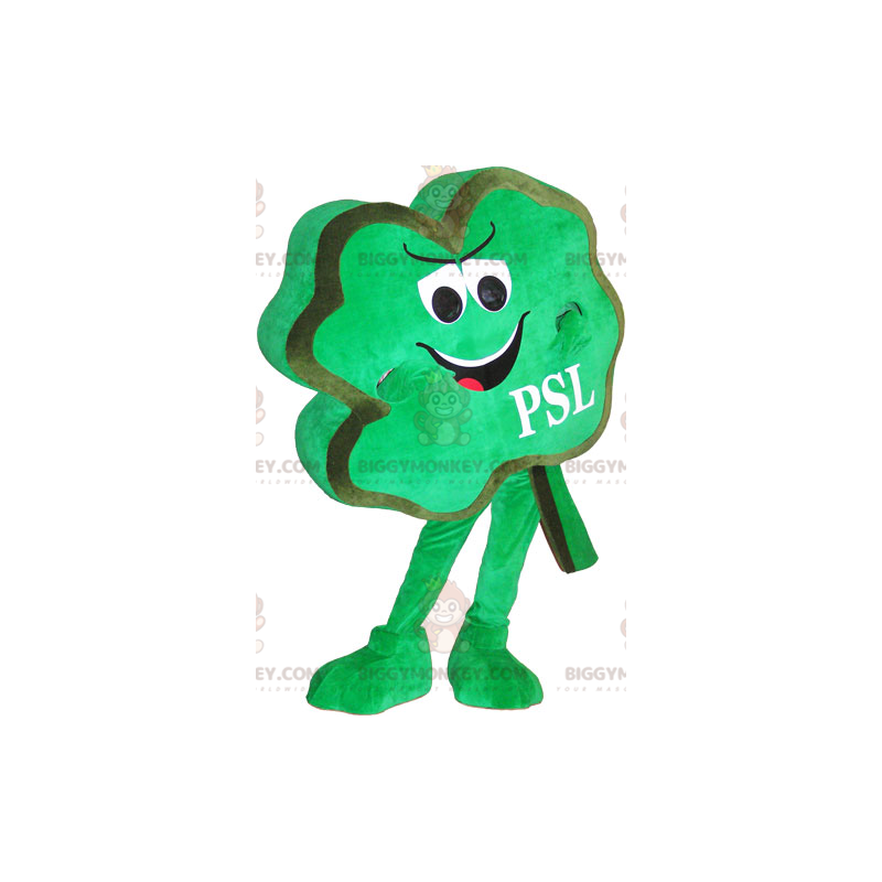 Disfraz de mascota de trébol de cuatro hojas verde juguetón Disfraz de mascota de trébol de cuatro hojas verde juguetón