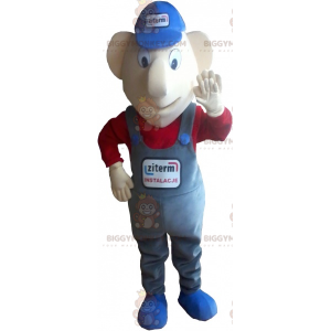 Costume de mascotte BIGGYMONKEY™ de bonhomme très souriant avec